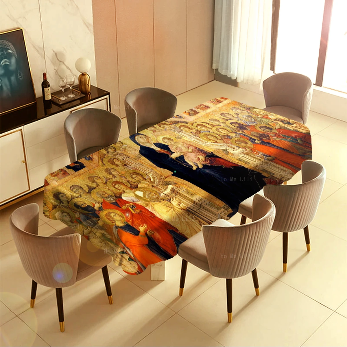Star Bethlehem Worship Of Wise Men The Virgin And Child On Throne With Saints Tablecloth By Ho Me Lili For Table Decor