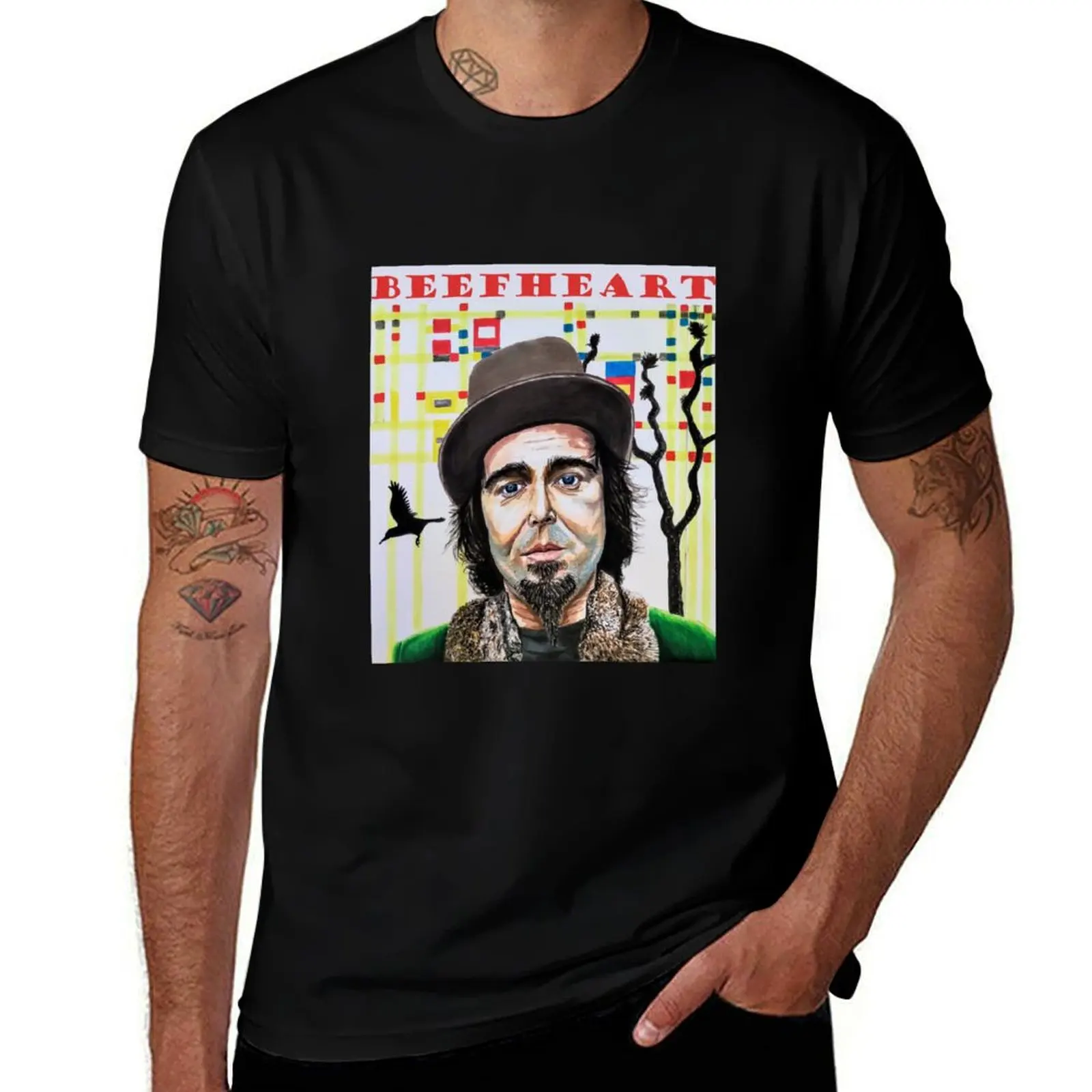 Captain Beefheart original portrait painting/fan art T-Shirt Stain Resistant Casual Tee T-Shirt
