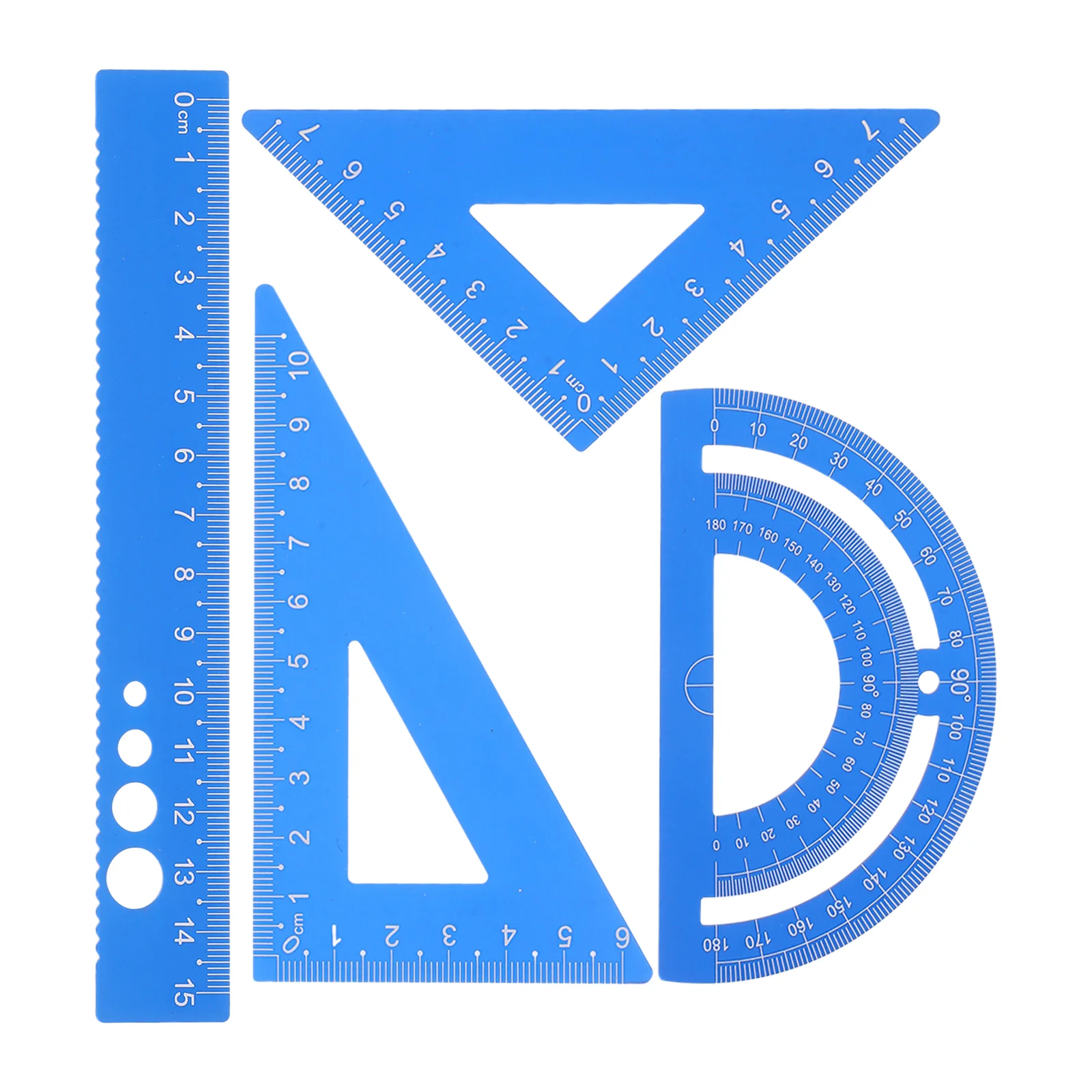 Aluminum Alloy Ruler Triangle Protractor Measuring Tools for Students Engineers Geometry Kit Metal Rulers Drafting