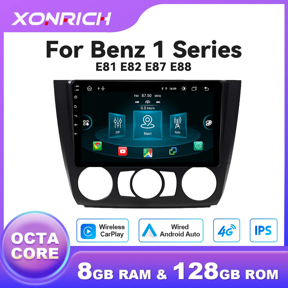 AI Voice Wireless Carplay Car Multimediale Per BMW Serie 1 E88 E82 E81 E87 2004-2011 Android Radio Navigazione IPS GPS 4G Wifi