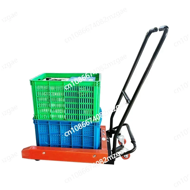 Turnover Box Truck Manual Egg Basket Trolley Vegetable Aquatic Basket Special Truck Forklift Plastic Basket Tool Cart