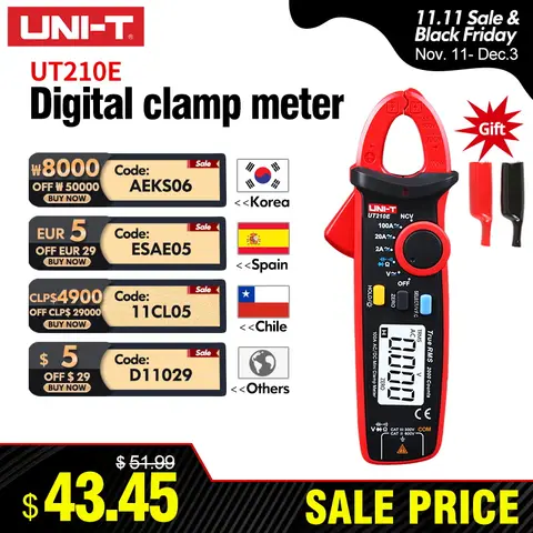 Digital Clamp Meter True RMS AC/DC UNI-T