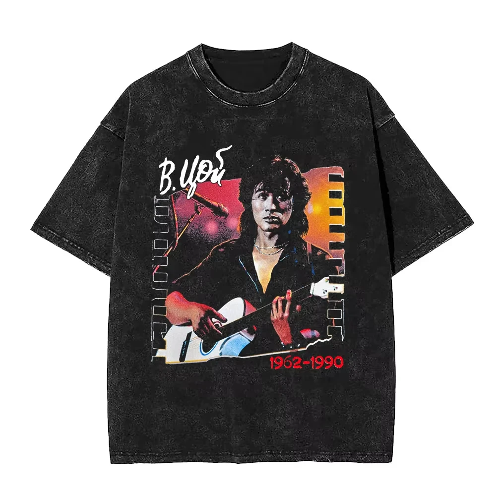Viktor Tsoi Kino Vintage Band Grafik T-Shirt Unisex Herren Damen Retro Lässig Locker Sitzend Streetwear Weiche Baumwolle Alltags-Oberteil – Detail 2
