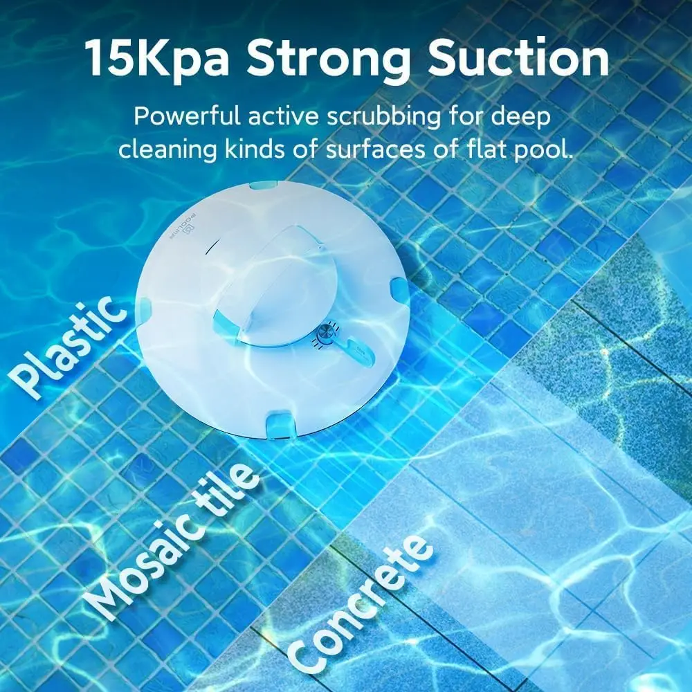 Pool Cleaner - Above Ground Pool Vacuum - 52 Ft/Min Speed, Dual-Motor, IPX8 Waterproof, Self-Parking, Ideal for Flat Swimming Po