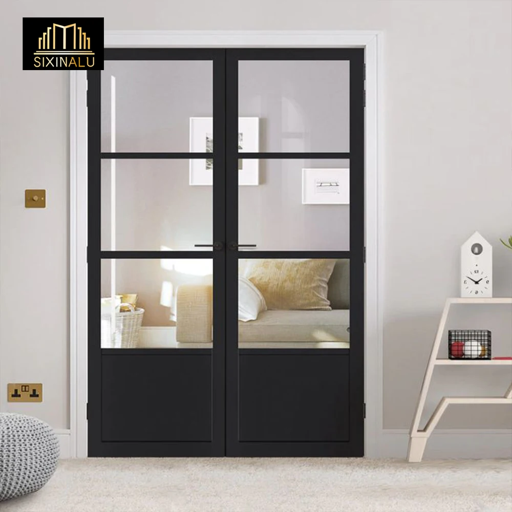 

Sixinalu Casement Door Swing Door 2.2X2M Aluminum Profile Alloy Tempered Double Glass Bedroom Balcony Bathroom Home Decor Custom