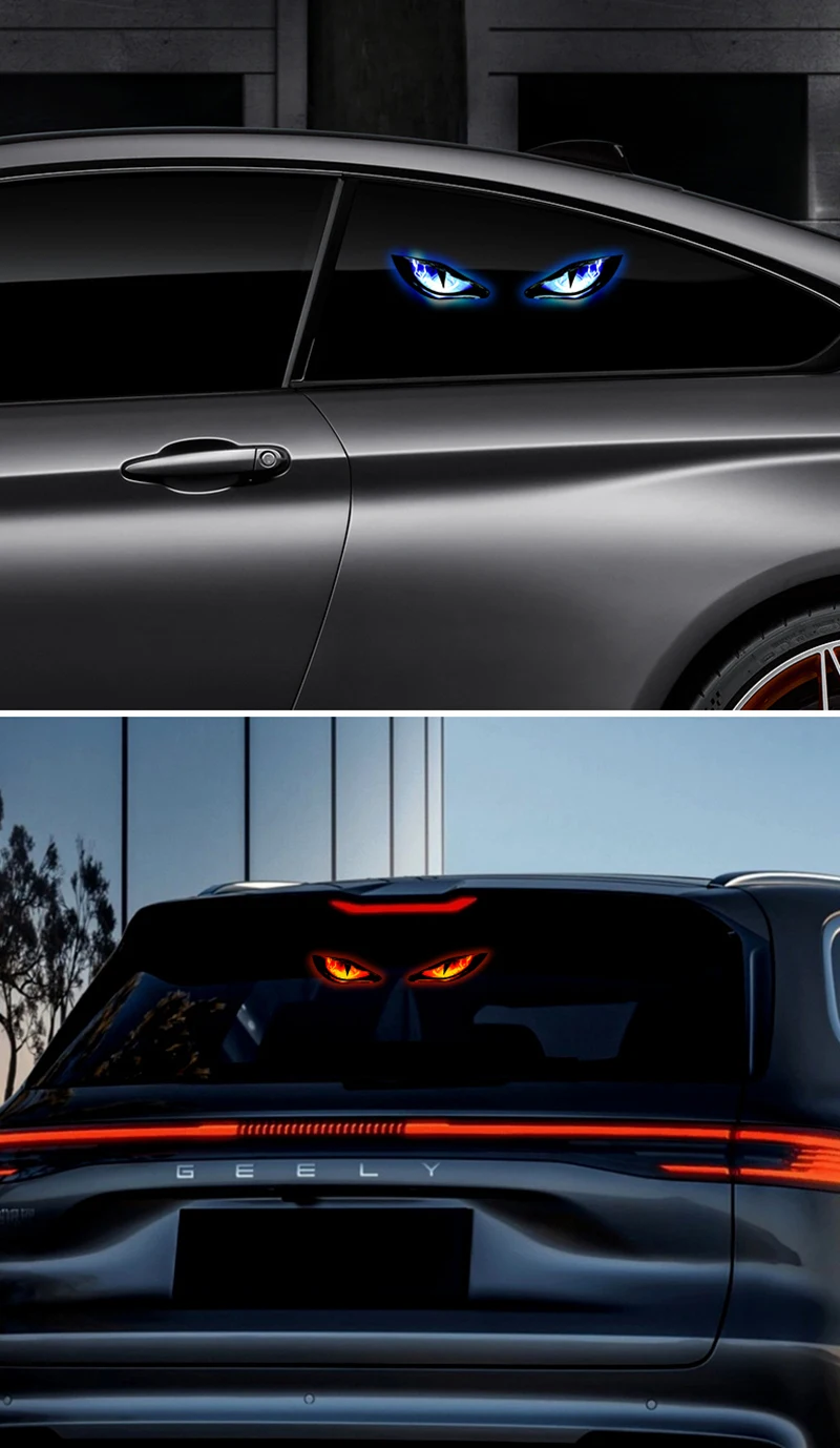 Solarbetriebene Auto-Dämonenaugenleuchte Coole Blinkende Warnleuchte Dynamische Sicherheits-Fahrzeugsignalleuchten Universal – Detail 12