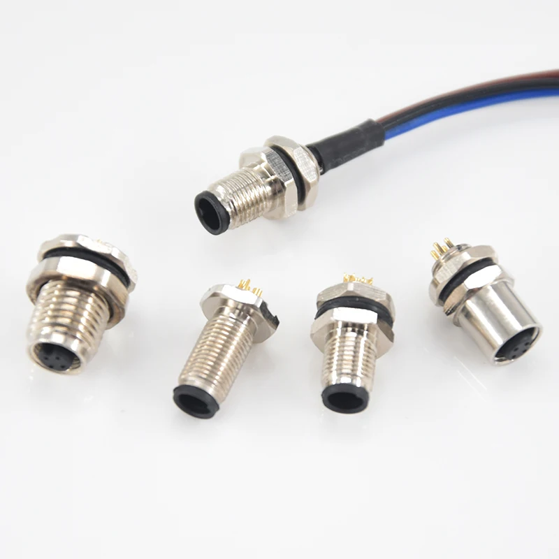 Hot Sales M5 Circular Connectors Male Female M5 Device Connector 3 4 Pins Front Mount Rear Fastened Socket With Cable