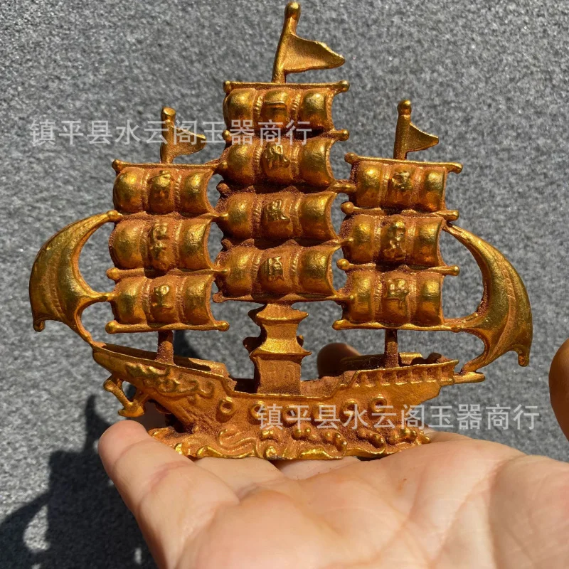 

Wholesale Helmsman Sailboat Ornament Ship Smooth Sailing Dragon Boat Craft Ornament Sailboat Home Decor Gilded Decoration