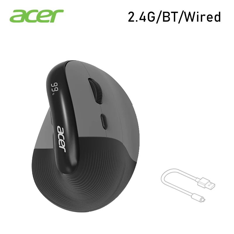 Acer Bluetooth Mouse USB Rechargeable Ergonomics 6 Buttons 4000DPI 2.4GHz Wireless Wired Mouse for Desktop Computer laptop PC