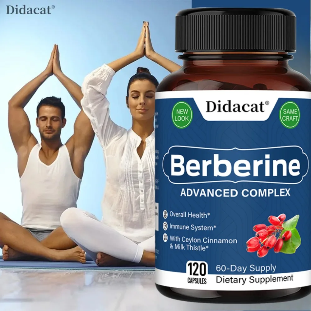 

Berberine with Ceylon Cinnamon Supplement, Promote Metabolism, Immune System, Gut Health, Heart Health, Non-GMO