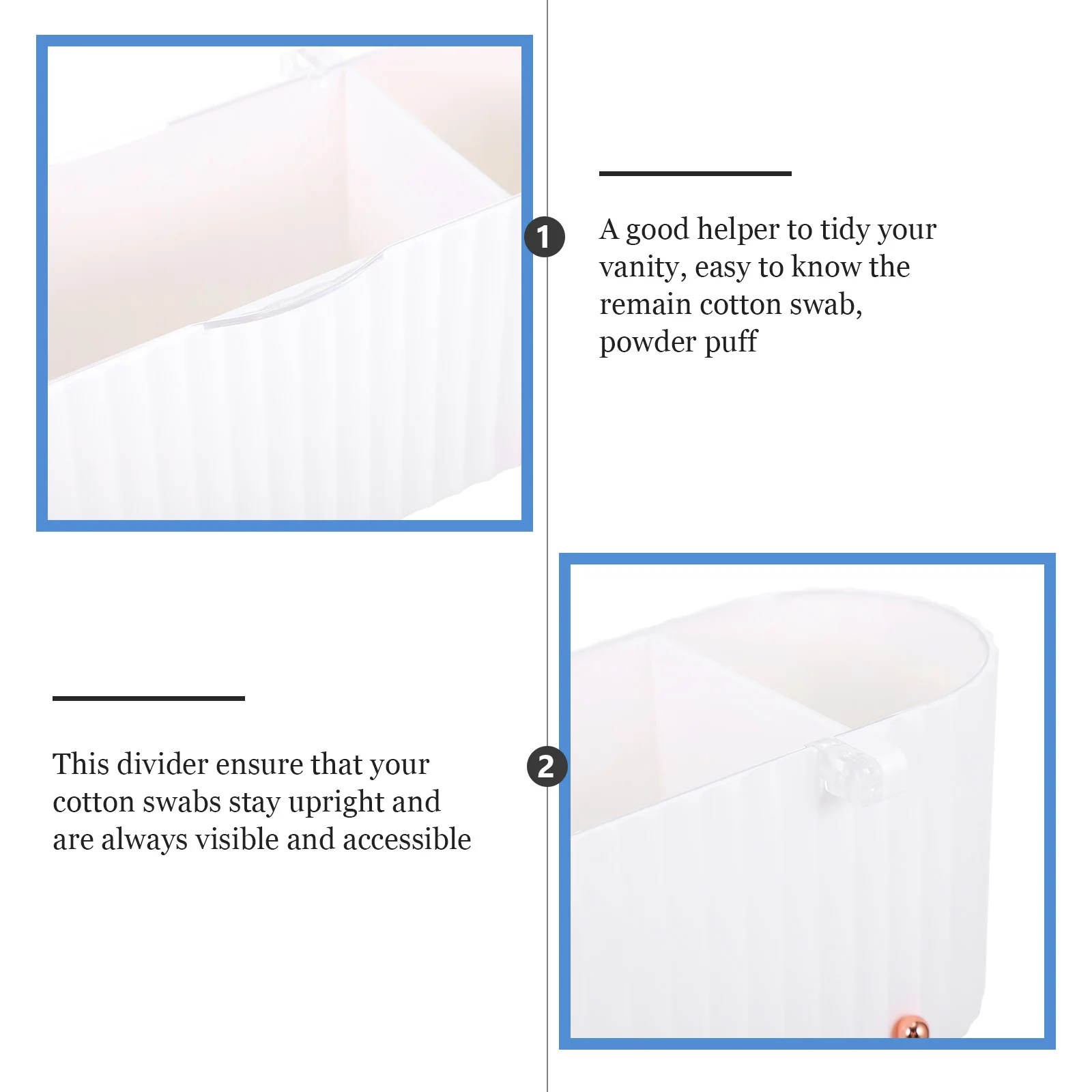 

Vanity Organizer Makeup Sponge Cotton Swabs Holder Cotton Pad Box Bathroom Storage Container For Accessories