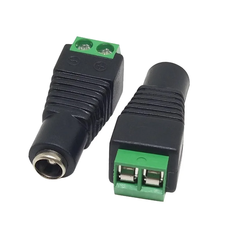 5PCS Cameras 2.1mm x 5.5mm Female Male DC Power Plug 5.5*2.5mm Plug Jack Adalug Jack Adapter Connector Male Plug Socket green