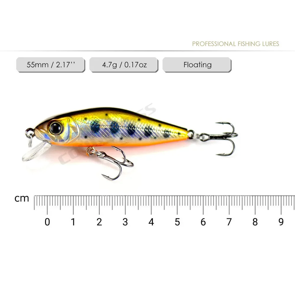 COUNTBASS Minnow Wobblers Angler's Fishing Lures Floating Shad Jerk Your Bait , Diving Depth 0.8-1m Leurre Hard Baits 55mm 4.7g