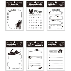 50 sheets /pack Little Black Cats To Do List Memo Pads Decorative Paper Notepads