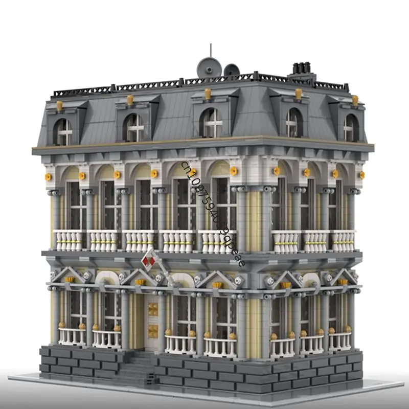 

New City 8491Pcs Hot Selling Street View Moc Modular Embassy Model Building Blocks Diy Creative Ideas Kids Toys Birthday Gifts