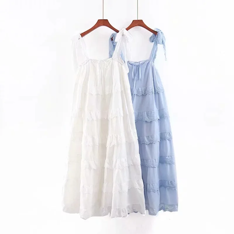 

New Sleeveless Halter Maxi Summer Dress for Women Fashion Ruffle Beach Long Robe 2023 Elegant Slip Holiday Hollow Out Sundress