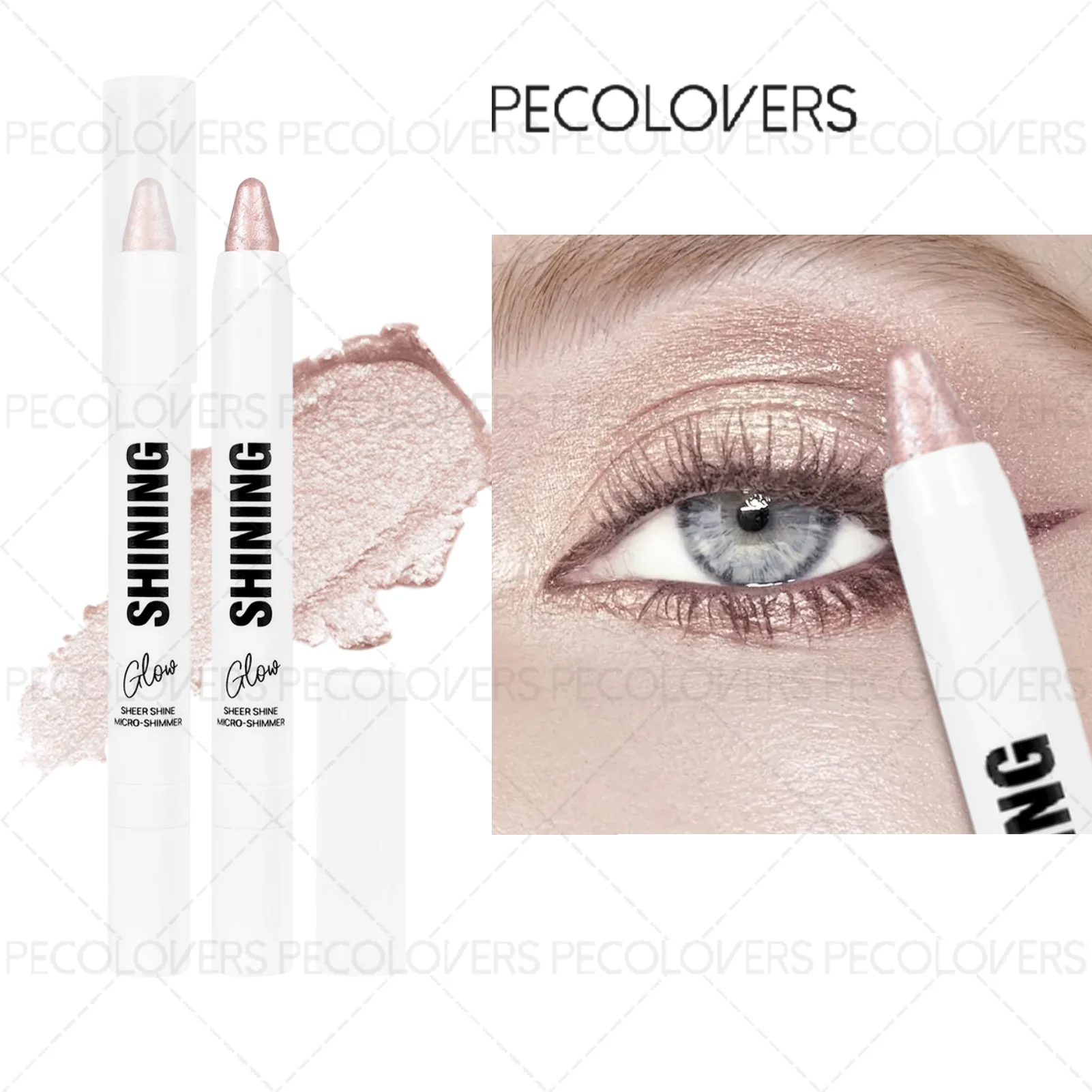 1개 방수 글리터 쉬머 아이섀도우 스틱 - 펄 하이라이터 펜, 눈에 띄는 아이 스타일에 이상적