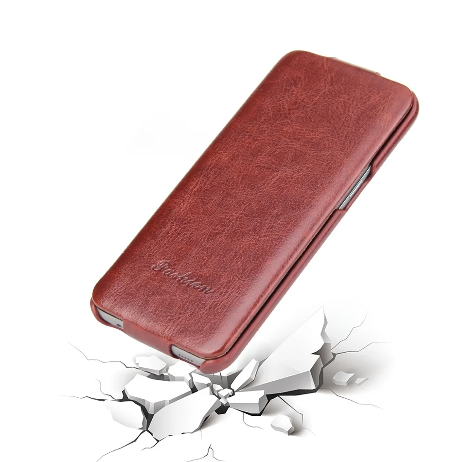 Vertical Flip Genuine Leather Cover Case for Apple iPhone 6 6S 7 8 X XR XS 15 14 11 13 Pro Max SE 2022 12 13 Mini Fundas Coque