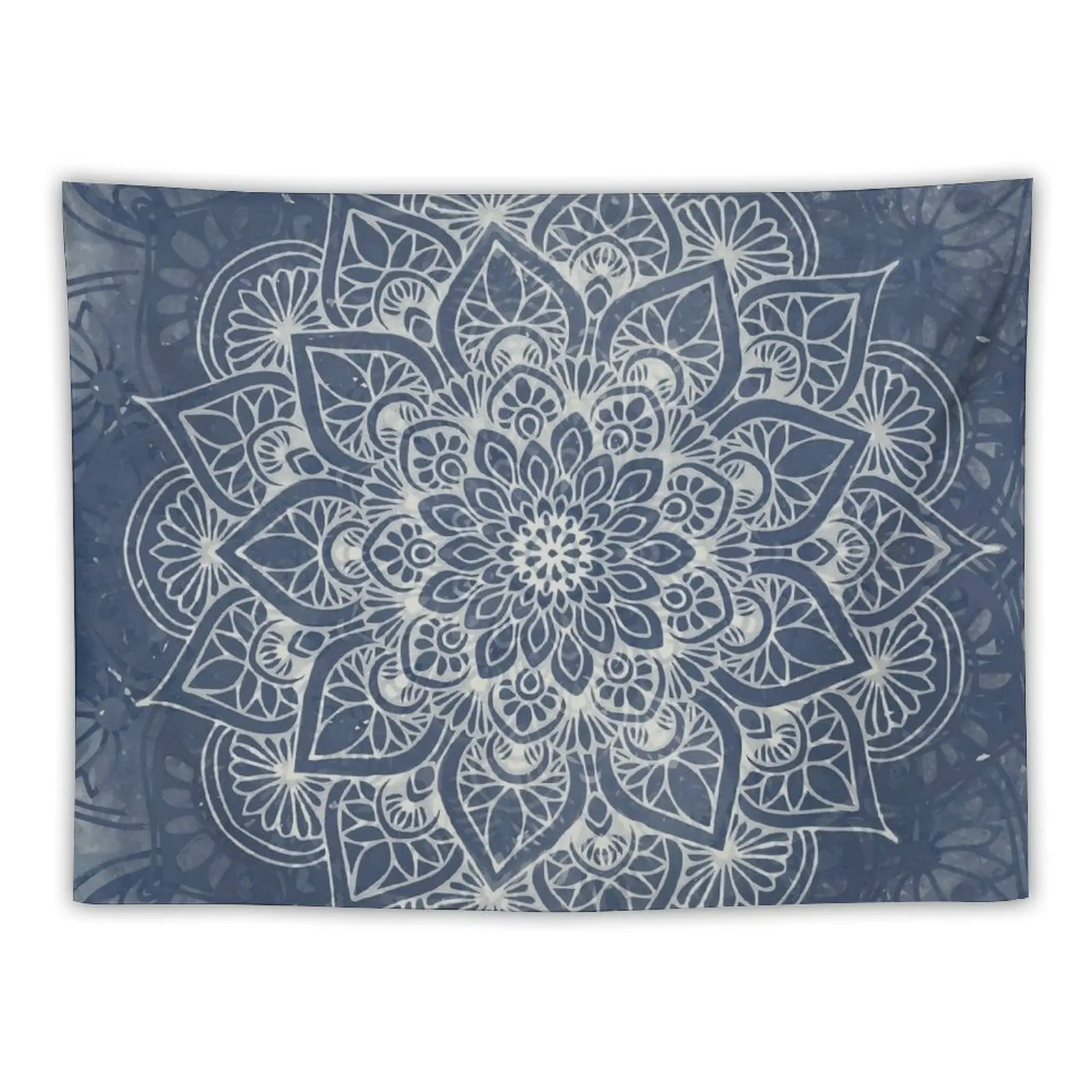 

Mandala Yoga, Love - Indigo, Navy Blue, Mandala Art Design. Tapestry Decoration Wall Aesthetic Room Decoration Tapestry