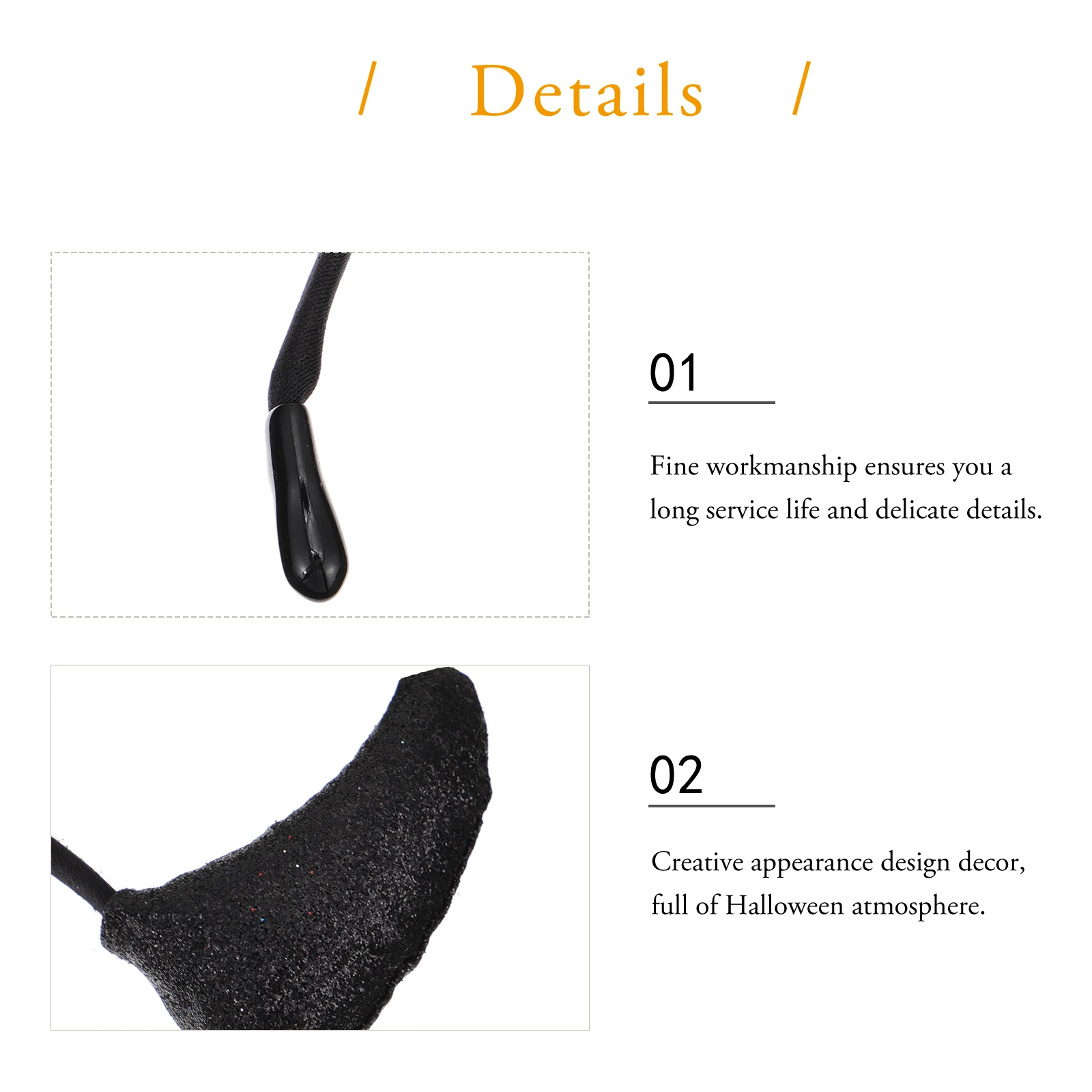 

2pcs Halloween Hoops Ox Horn Design Chic Costume Headwear For Party Festival Adorable Hairband Unique Headdress Decorative Hair