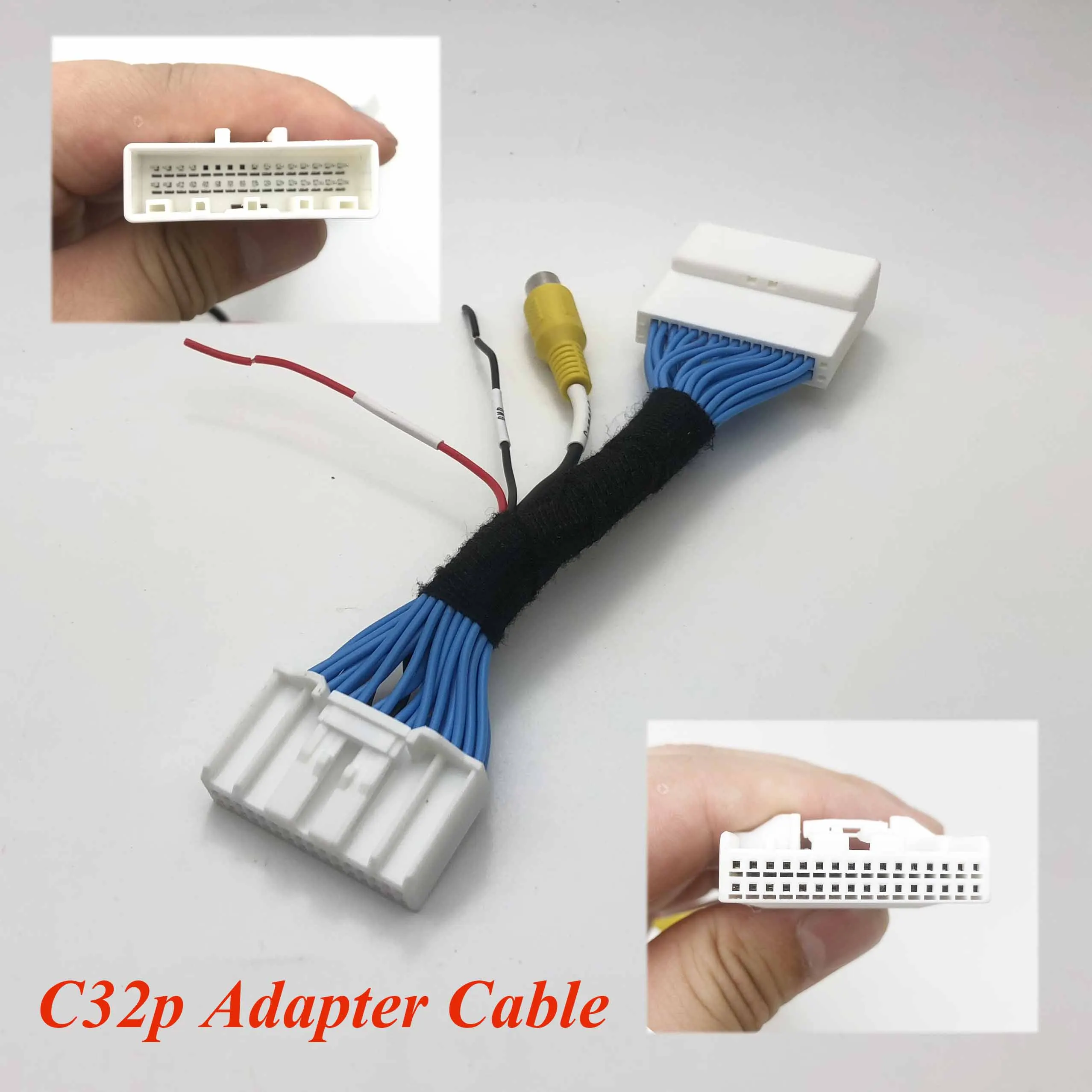 JIAYITIAN Rear view Camera RCA Video Plug Adapter C32 pins Cable For Renault Kadjar 2015~2020 Work with OEM Unit Monitor