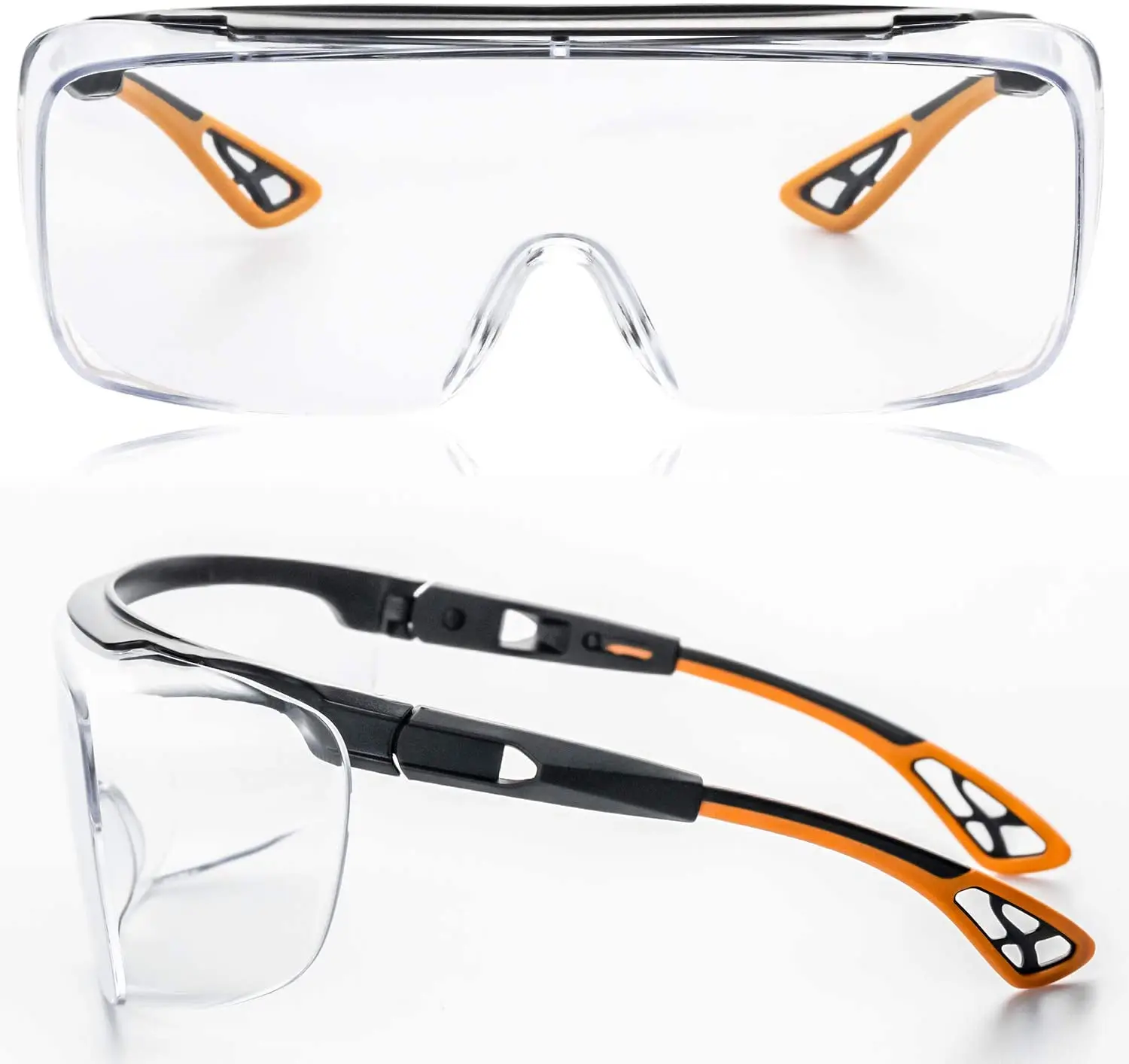 Verstellbare Sicherheitsbrille für über die Brille - ANSI Z87.1, beschlagfrei, kratzfest & mit Seitenschutz HM6 – Detail 5