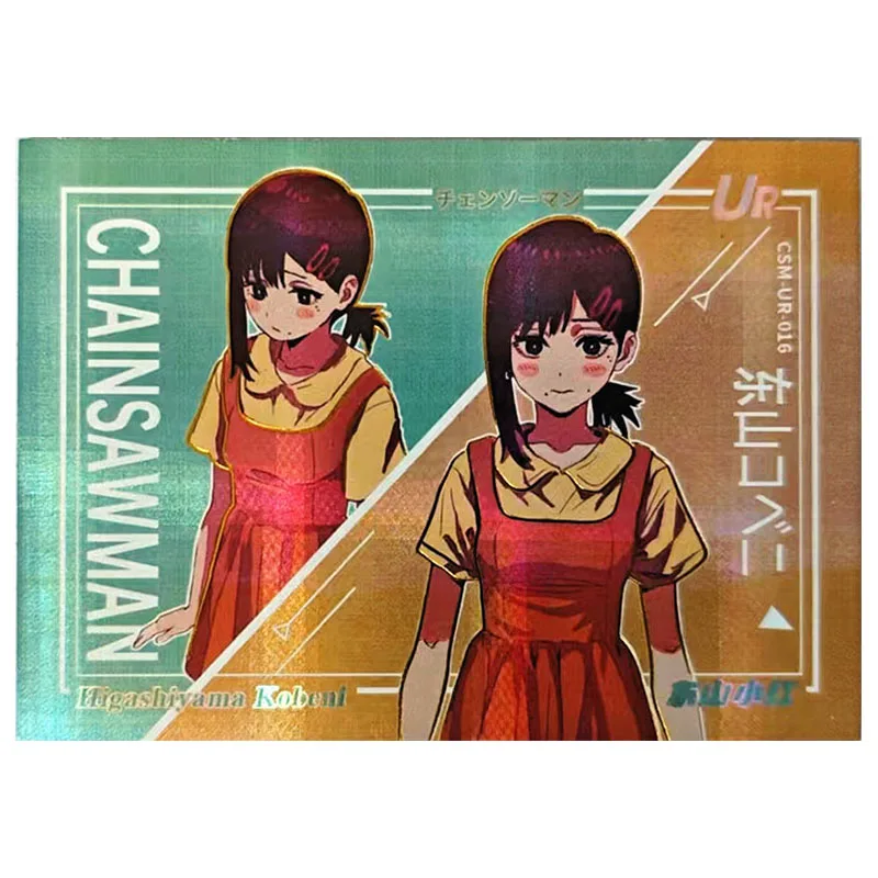 Anime Chainsaw Man Rare UR Collectible Card Denji Makima Power Higashiyama Kobeni Sawatari Akane Toys for boys Birthday Present