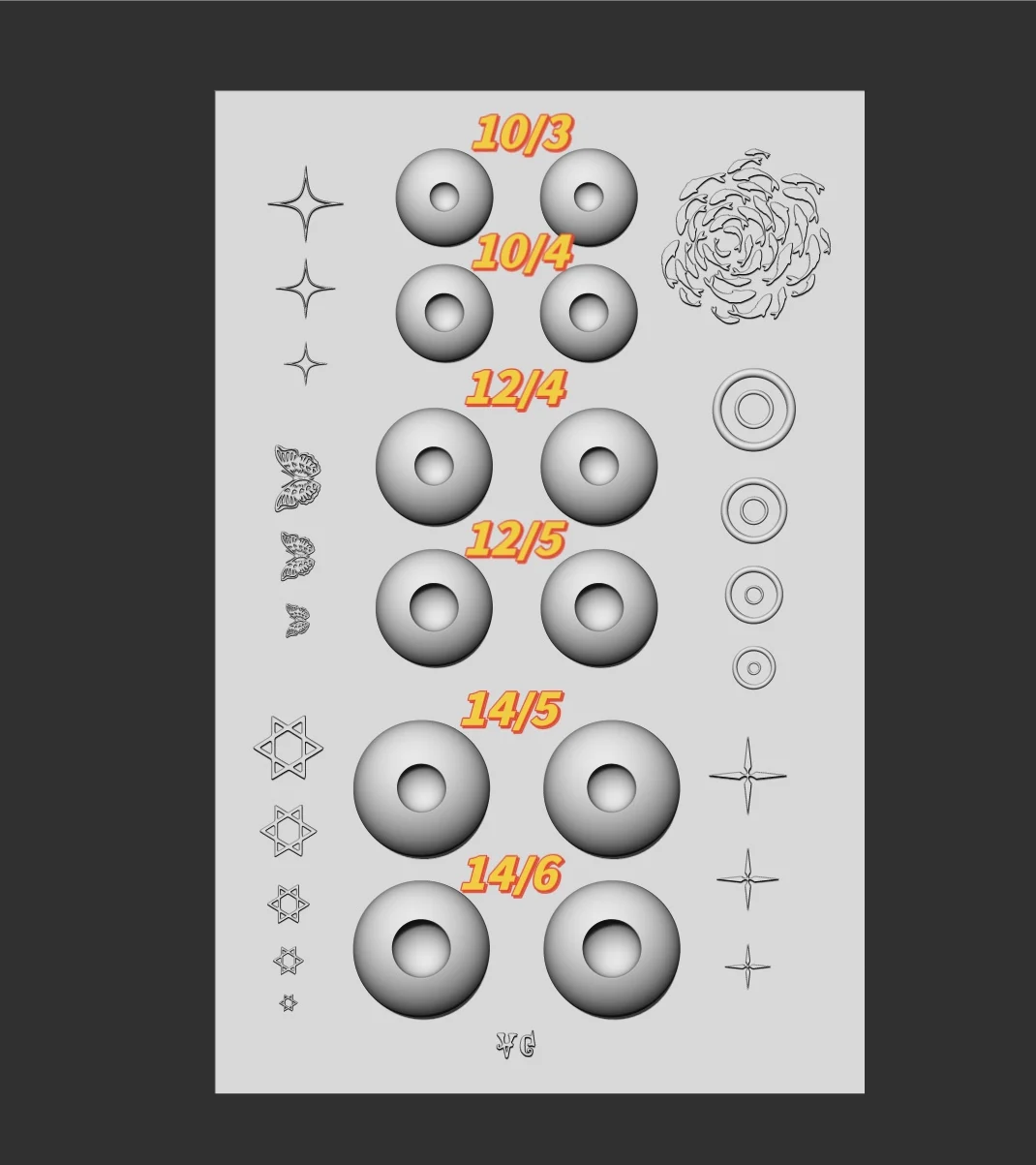 Doll Eye Mold Fundus Patterned DIY Handmade Doll Accessories Plastic Molds Doll Resin Eye Mold 10/12/14/16/18mm