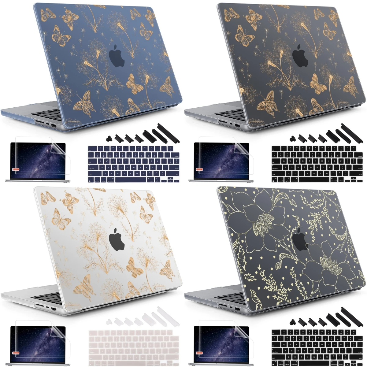 

Little flower print hard cover for MacBook case M4 M3 2024 Air13.6inch A3113 A2681 15inch A3114 A2941 Pro case 13 A2338 A2251 M2