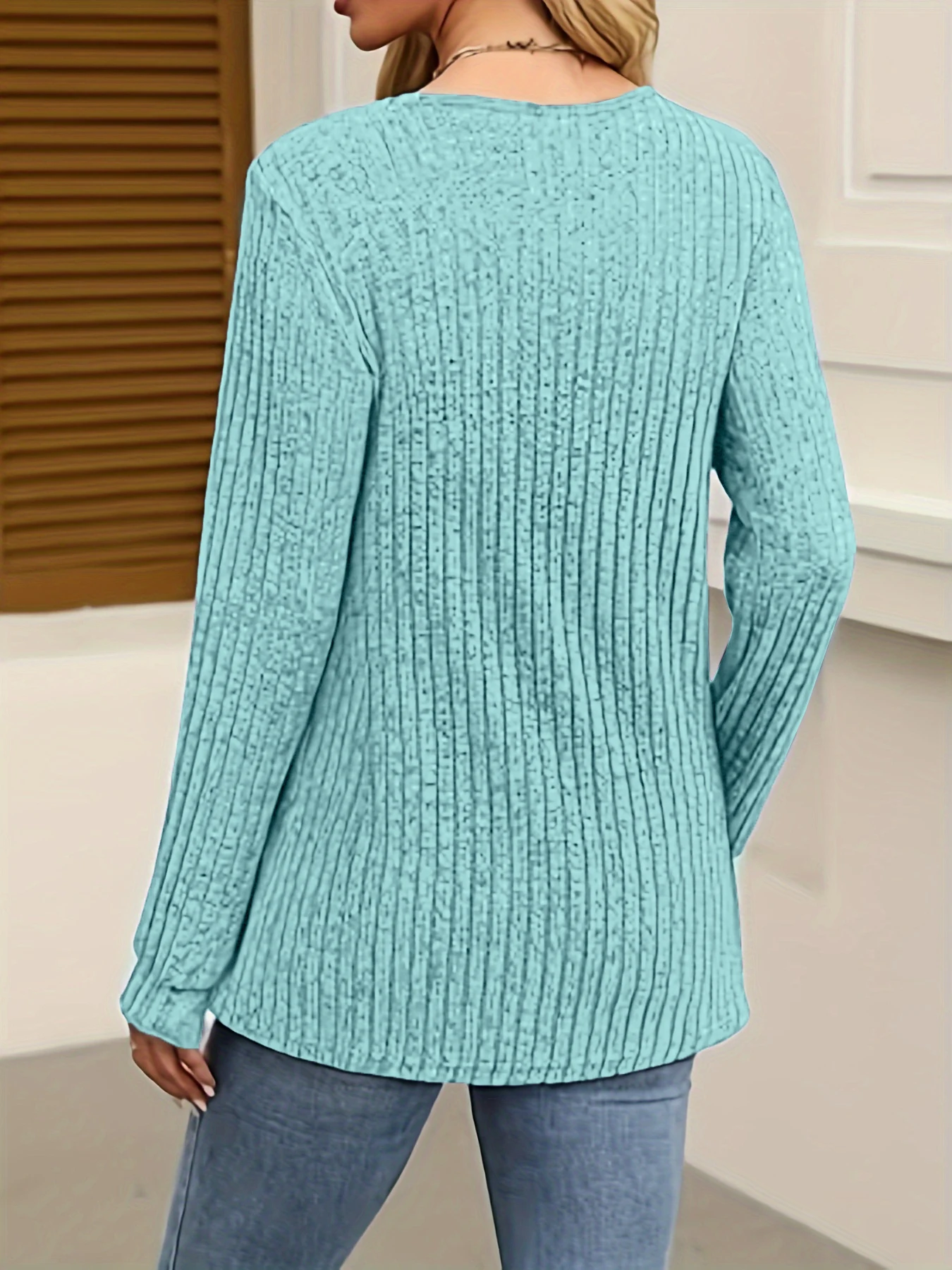 خريف/شتاء الأكثر مبيعا أنيقة ومتعددة الاستخدامات العصرية المرأة الدافئة طويلة الأكمام تي شيرت مجموعة من ثلاثة