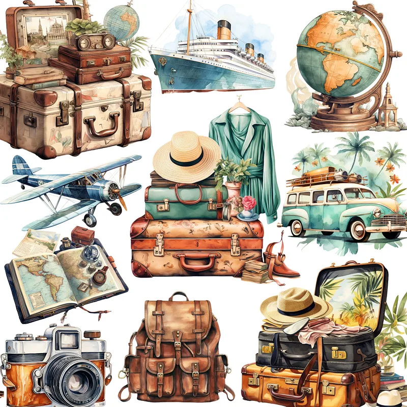 20Pcs/Pack Travel Diary Sticker DIY Craft Scrapbooking Album Junk Journal Decorative Stickers