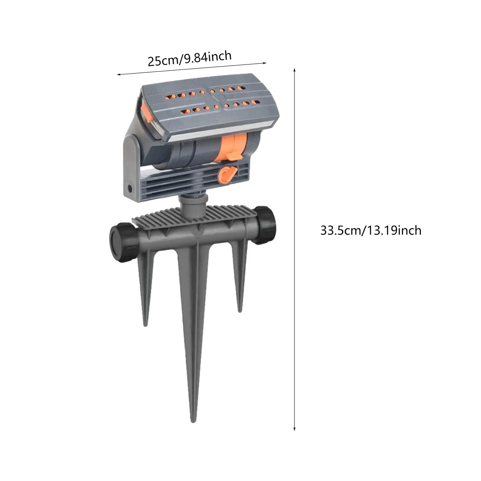 Aspersor oscilante ajustável com 16 bicos 9,8x2x13,2 polegadas versátil para