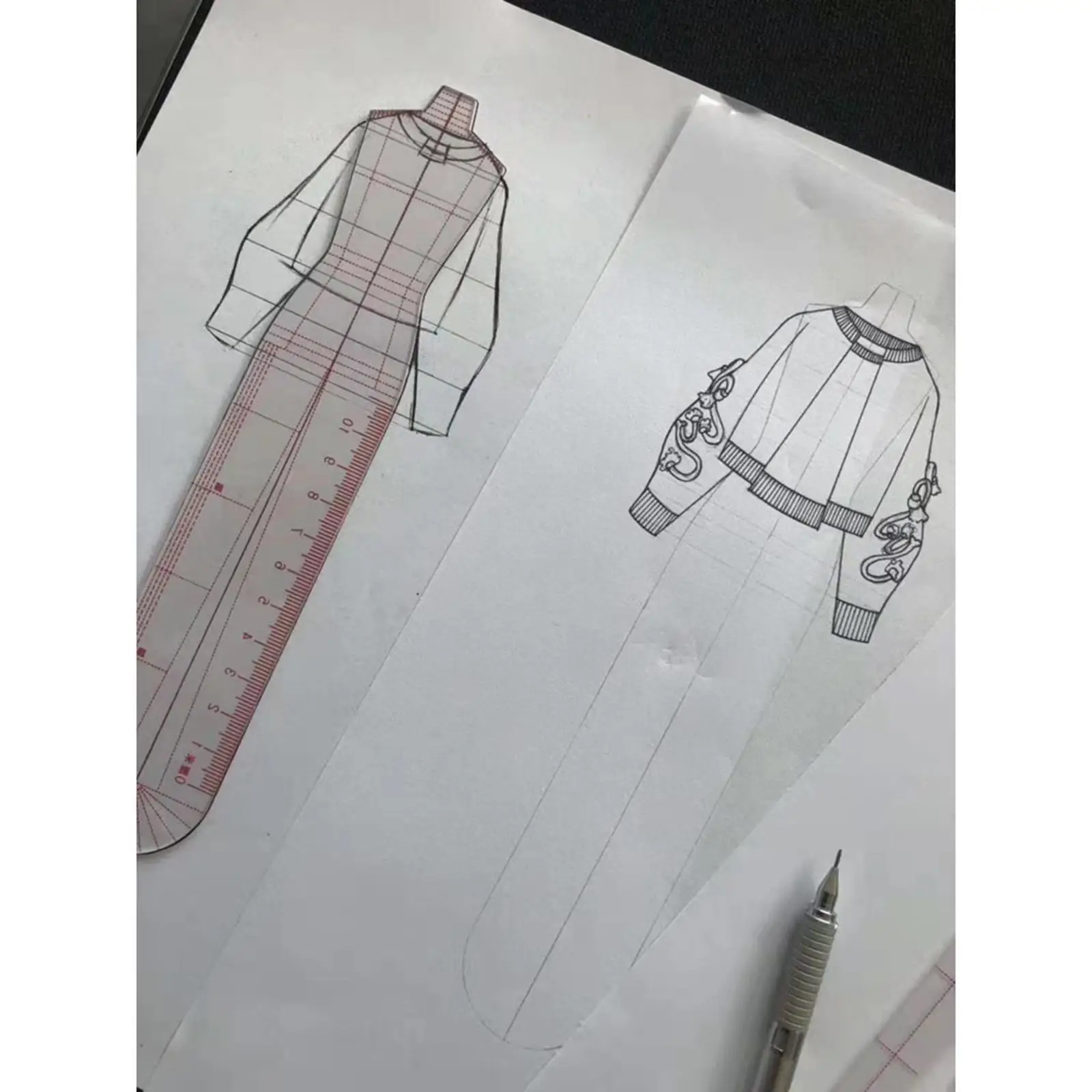 Sewing Ruler Template for Fashion Design Drafting Marking Tailoring Drawing Tool with Humanoid Patterns