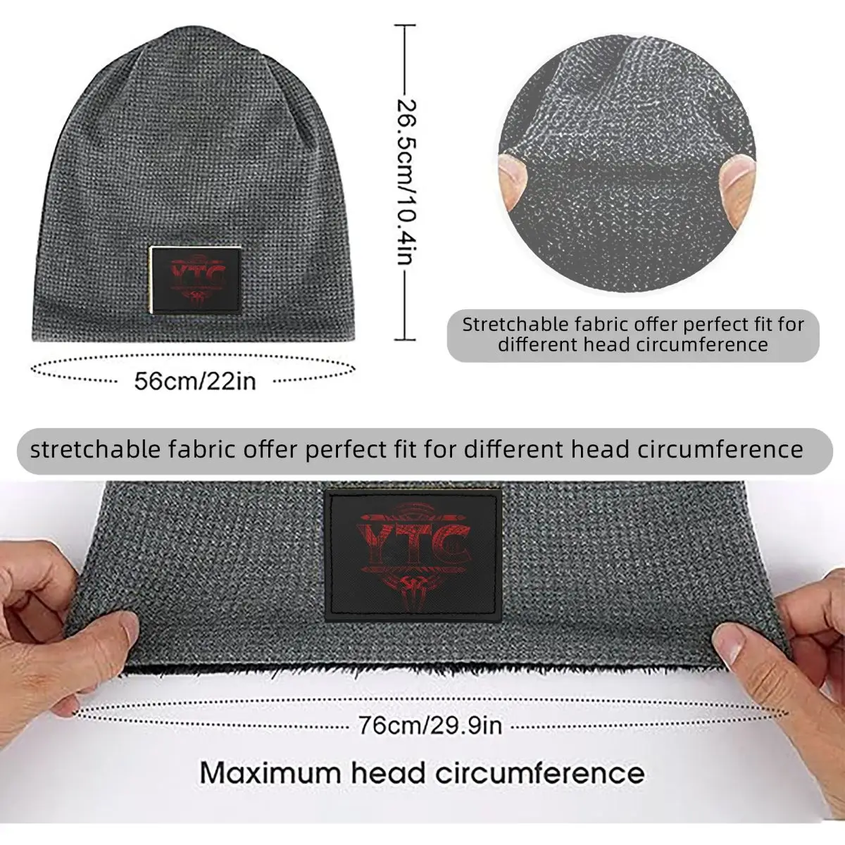 Wrestler Roman Reigns Wrestling Waffle Knit Fleece Lined Beanie with PU Leather Patch Unisex Warm Winter Soft Cap