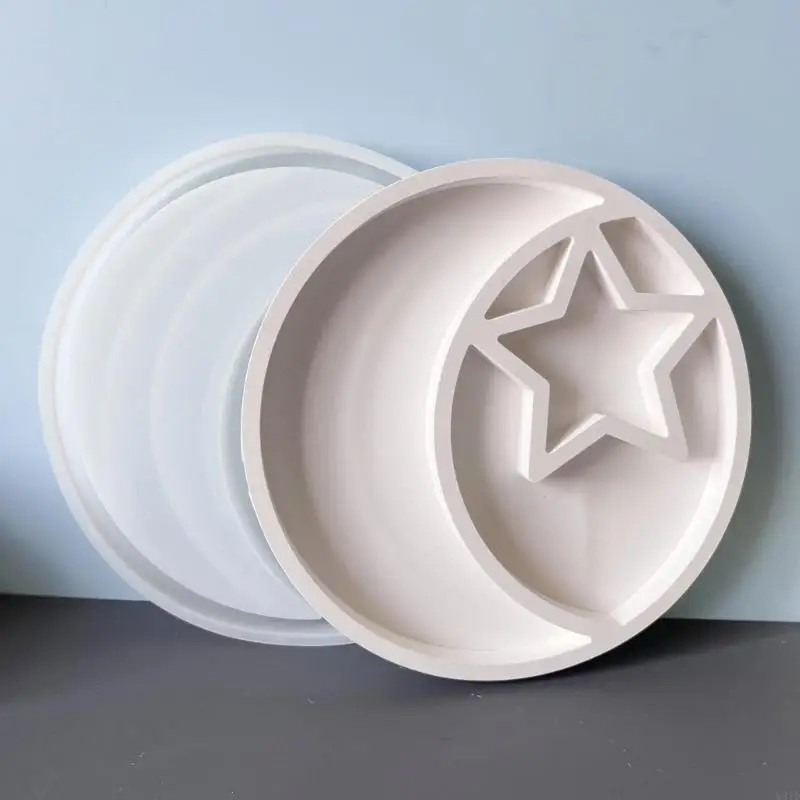 قالب سيليكون مرن وقوي لمستلزمات الحرف اليدوية وصواني النجوم والقمر مناسبة لجميع الأعمار للاستخدام اليومي لتزيين المنزل