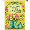NGZ Welcome to the Garden Boots Garden Flag 28X40 Inch Linen for Spring llz