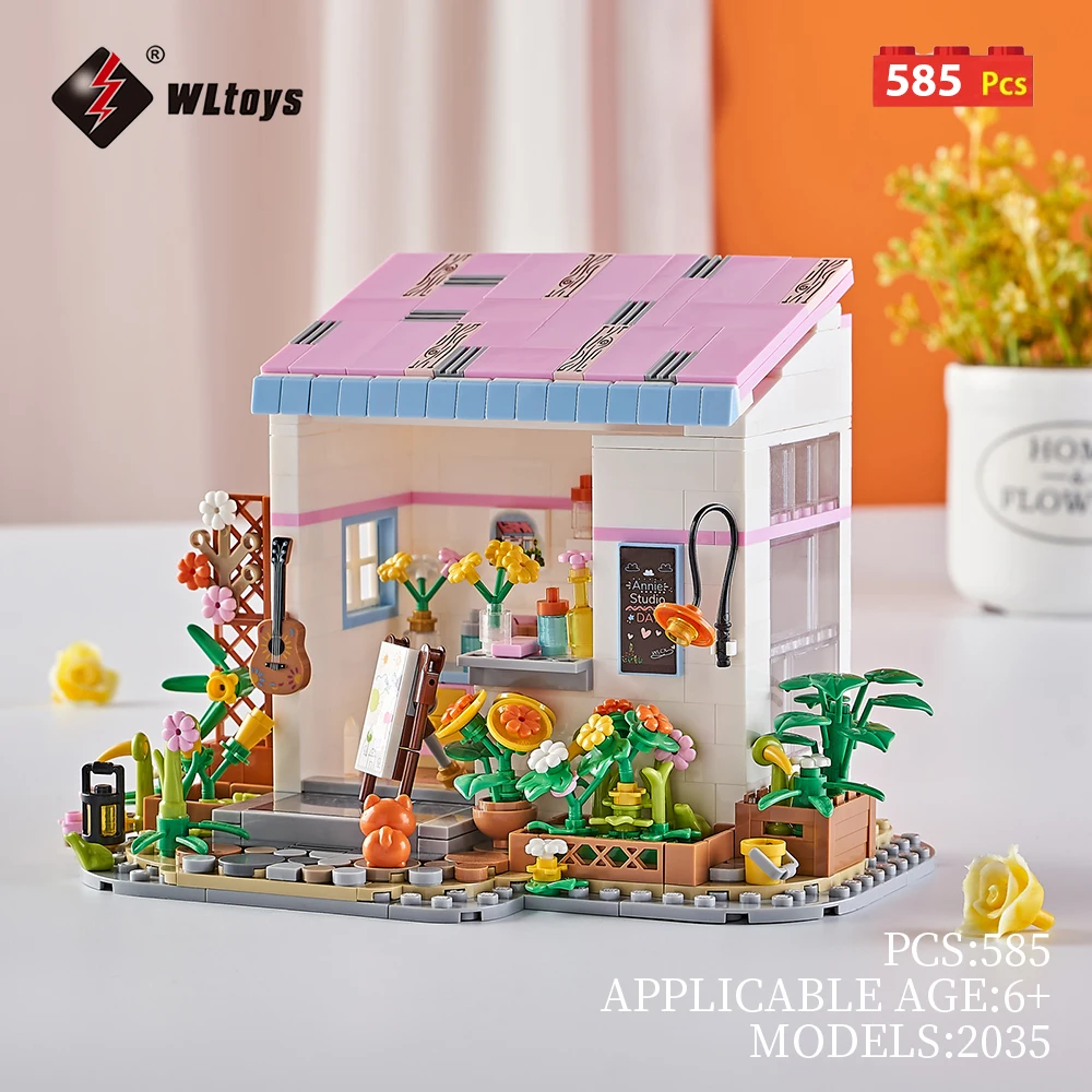 WLtoys 2036 608PCS Fairy Tale Town Japanese Grocery Store Building Mini Building Blocks Building Toys Gifts for Kids