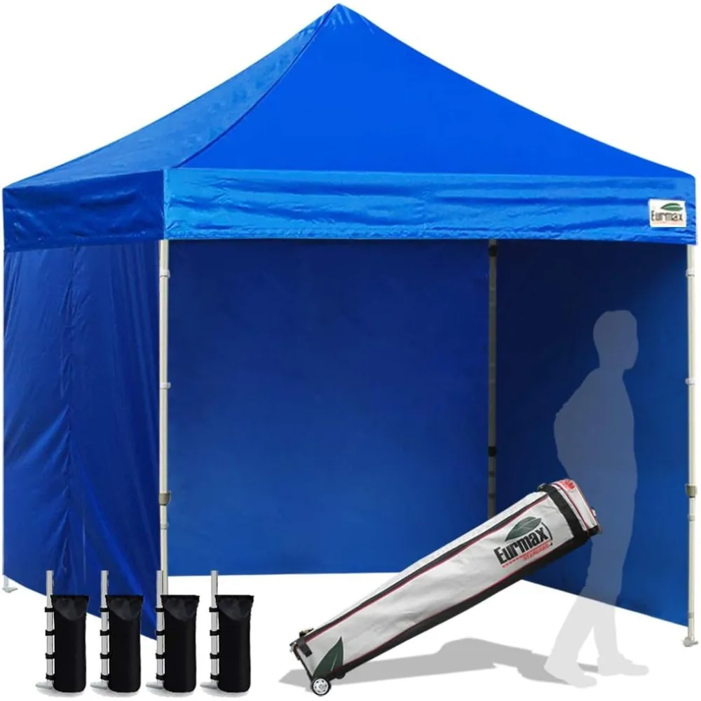 

USA 8'x8' Pop-up Canopy Tent Commercial Instant Canopies with 4 Removable Zipper End Side Walls and Roller Bag