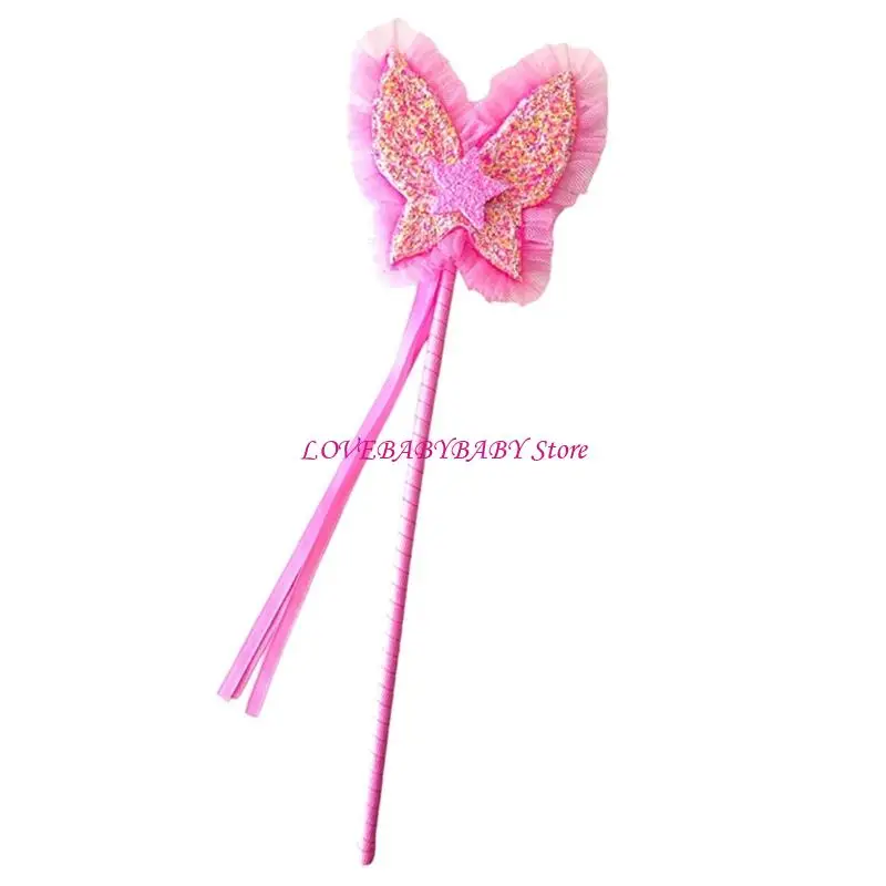 Luxurious Cloth Butterfly Wing Back Decoration Set Including Headband And Wand For Childrens Dress Up Event And Photo Props 4XBC