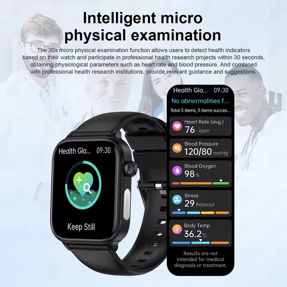 2026 New Al Health Diagnosis Blood Lpids Uric Acid ECG+PPG Smart Watch AIVoice Bluetooth Call Health Blood pressure Smartwatches