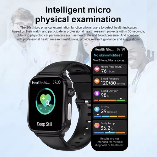 Imagen 2 del producto 2025 nuevo para Xiaomi lípidos en sangre prueba de ácido úrico reloj inteligente hombres ECG + PPG presión arterial SP02 Bluetooth llamada salud reloj inteligente