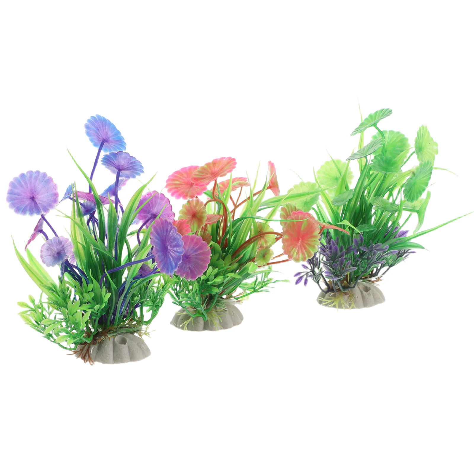 

3pcs Artificial Aquarium Plants Simulation Water Grass For Fish Tank Decor Reptile Terrarium Turtle Betta Habitat Plastic