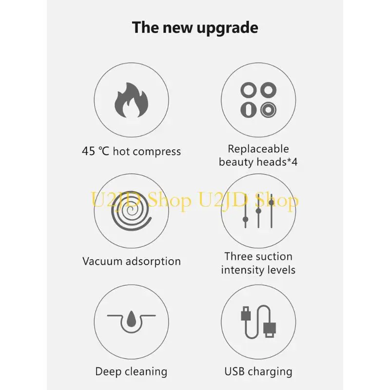 U2JD Electric for Facial Face Poro Spot Spot Cleanser Blackhead Aspirazione Acne Remov Acne