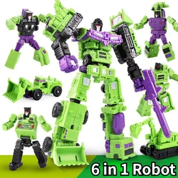 6 in 1 Transformation Robot Model Defensor Devastator Toys Action Figure Robot DIY Toys Best Gift For Education Children