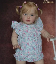 NPK 26Inch Huge Baby Toddler Reborn Pippa Princess Girl Realistic Doll Unfinished Doll Parts with Cloth body and Eyes