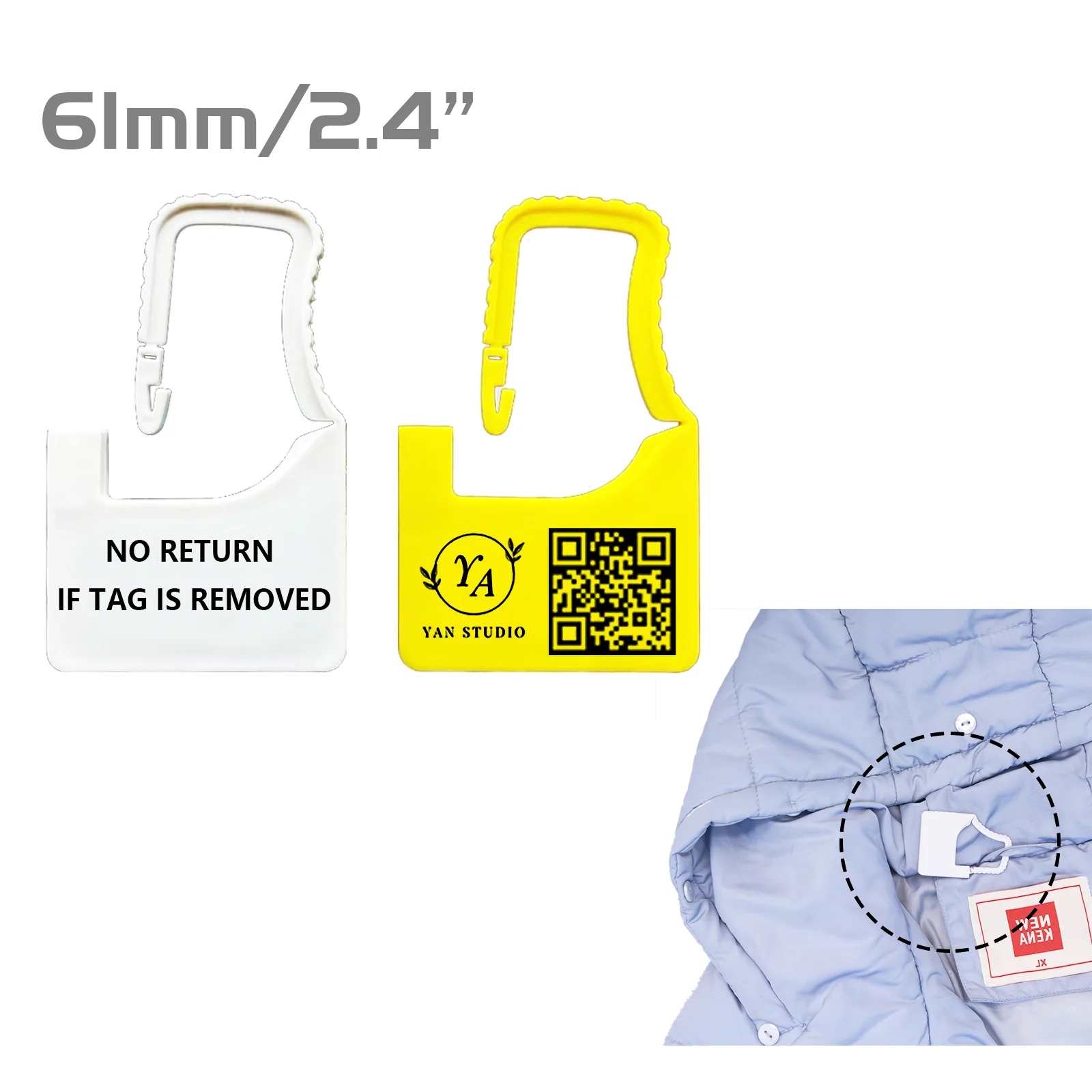 Ancolok 100Pcs Custom Bags Tags Safety of Clothes Pant Jewelry Personalized Brand Logo Hang Tags Gift Labels Plastic Garment Tag