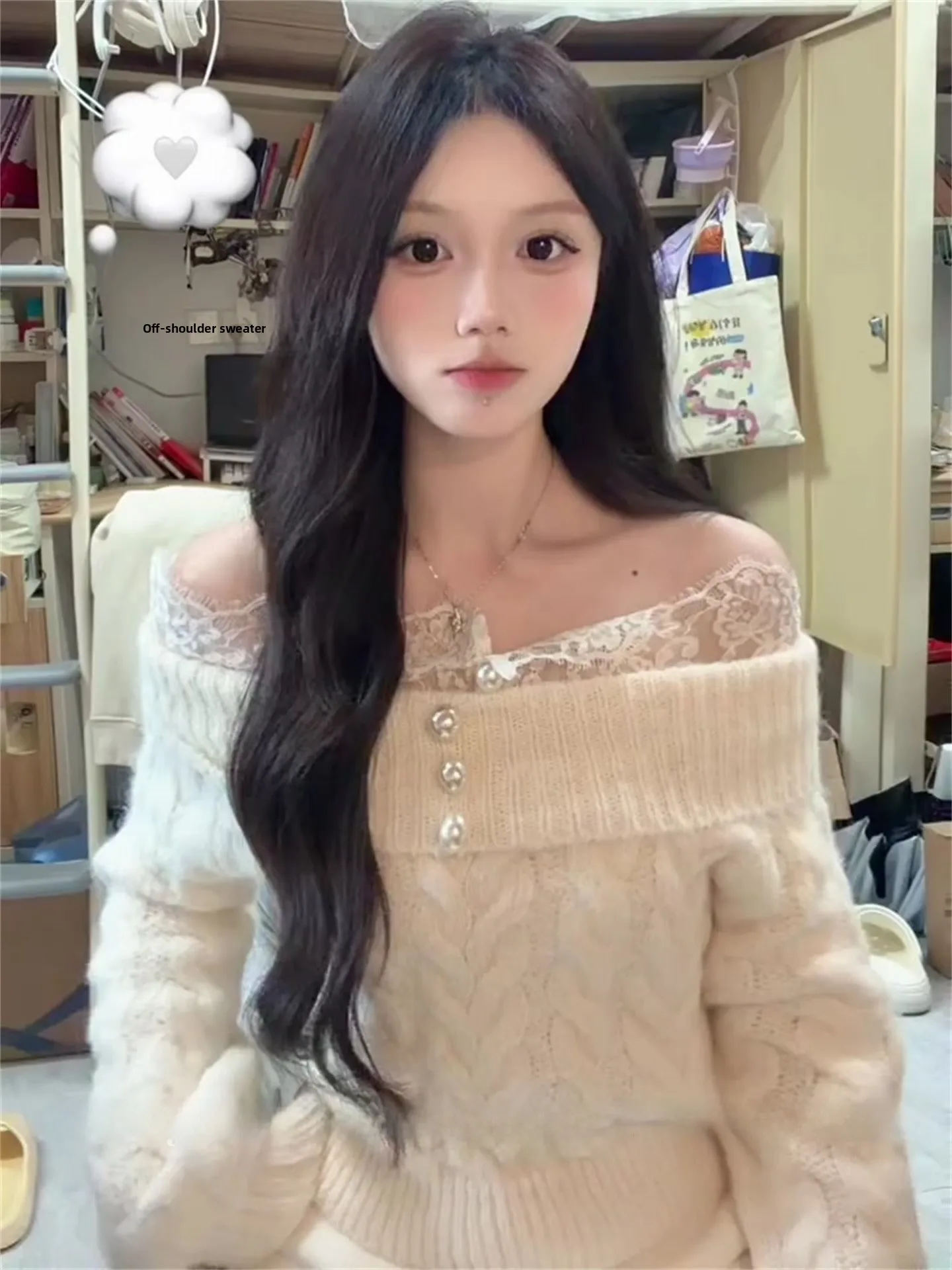 

Белый кружевной свитер с открытыми плечами и длинными рукавами, женский, осенне-зимний, мягкий, вязаный, облегающий, с открытыми плечами, топ