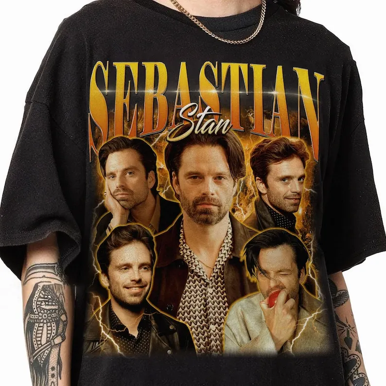 Camisa retro de Sebastian Stan, camisetas para fanáticos de Sebastian Stan, Merch de suéter de Sebastian Stan