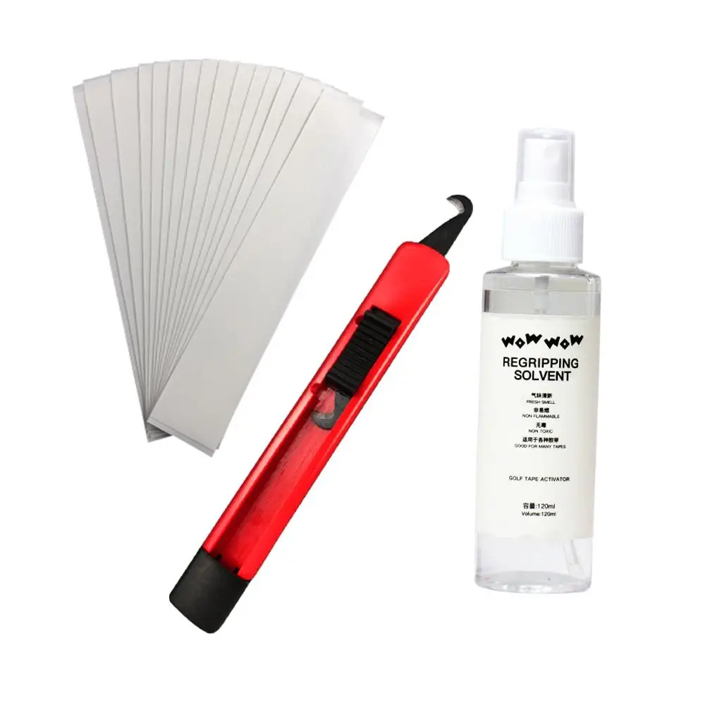 Golf Grip Repair Kit 120ml Solvent Sprayer Tape Strips Hook Knife for Sport Golf Accessories