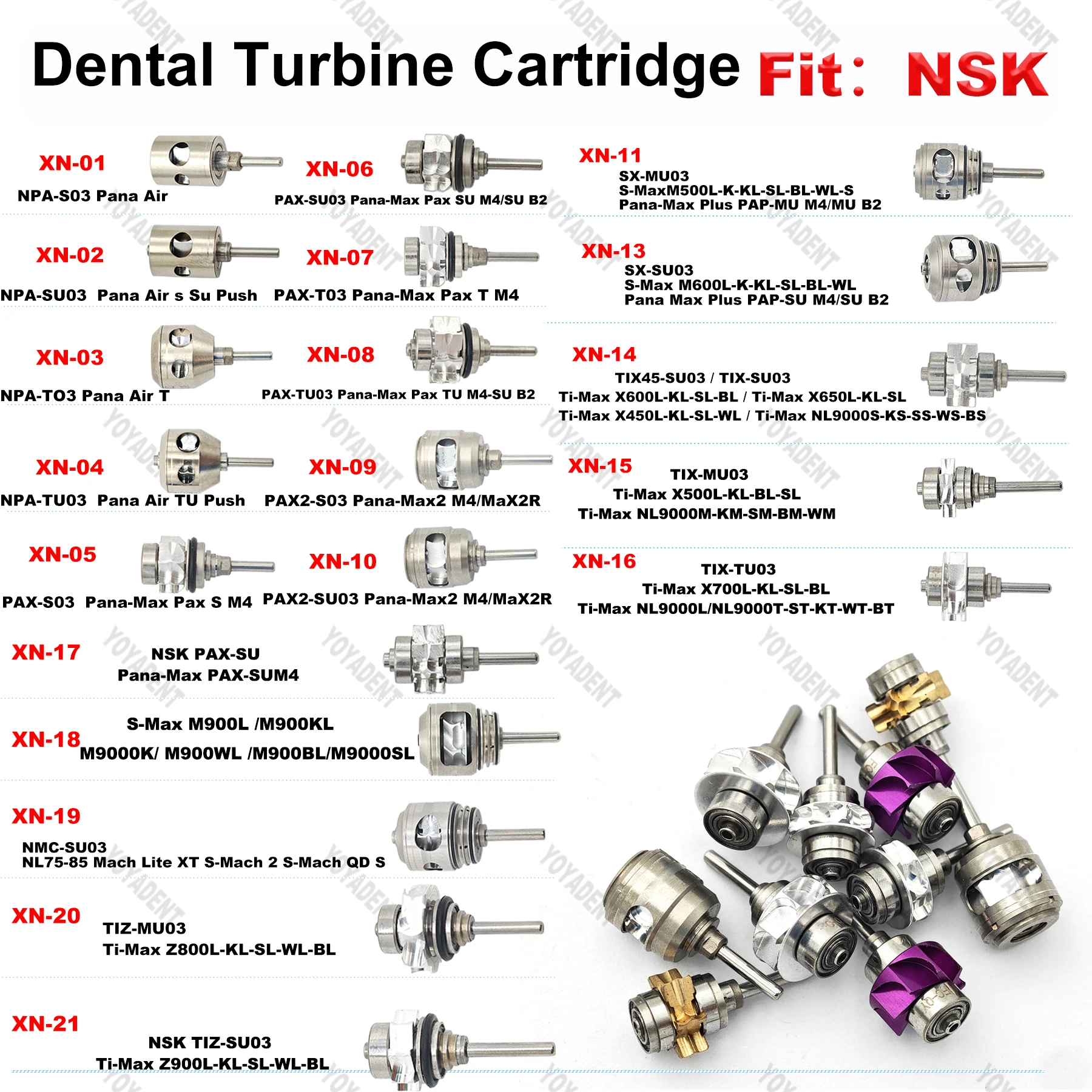 Dental-Turbinen-Kartuschenrotor für NSK Hochgeschwindigkeits-Reparatur-Ersatzteil